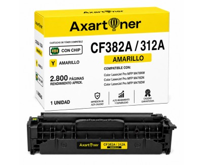Compatible HP CF382A / 312A Amarillo Cartucho de Toner para HP Color LaserJet Pro MFP M476dn / M476dw / M476nw