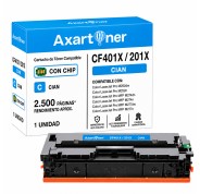 Compatible HP CF401X / CF401A Cyan Cartucho de Toner 201X / 201A para Color LaserJet Pro M252dw, M252n, MFP M274dn, MFP M274n, MFP M277dw, MFP M277n
