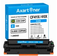 Compatible HP CF411X / CF411A Cyan Cartucho de Toner 410X / 410A para HP Color LaserJet Pro M452dn M452nw MFP M377dw MFP M477fdn MFP M477fdw MFP M477fnw