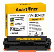 Compatible HP CF412X / CF412A Amarillo Cartucho de Toner 410X / 410A para HP Color LaserJet Pro M452dn M452nw MFP M377dw MFP M477fdn MFP M477fdw MFP M477fnw