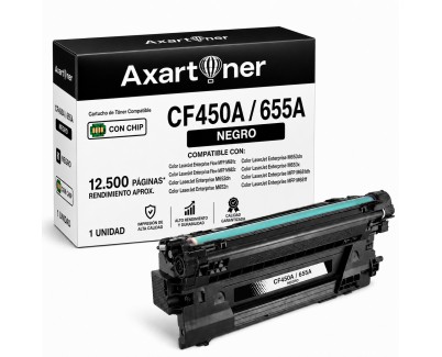 Compatible HP CF450A / 655A Negro Cartucho de Toner para HP Color LaserJet Enterprise Flow MFP M681z, MFP M682z / Color LaserJet Enterprise M652, MFP M681 MFP M653x