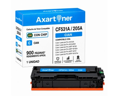 Compatible HP CF531A / 205A Cyan Cartucho de Toner para HP Color LaserJet Pro M154a M154nw MFP M180 MFP M180n MFP M181 MFP M181fw
