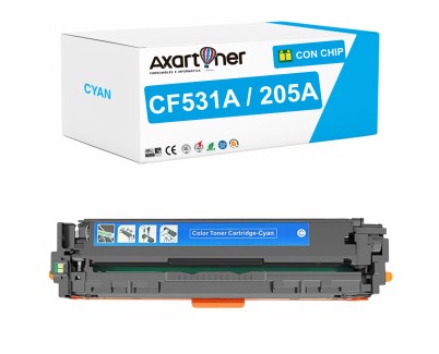 Compatible HP CF531A / 205A Cyan Cartucho de Toner para HP Color LaserJet Pro M154a M154nw MFP M180 MFP M180n MFP M181 MFP M181fw