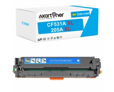 Compatible HP CF531A XL / 205A Cyan Cartucho de Toner para HP Color LaserJet Pro M154a M154nw MFP M180 MFP M180n MFP M181 MFP M181fw