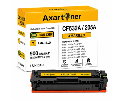 Compatible HP CF532A / 205A Amarillo Cartucho de Toner para HP Color LaserJet Pro M154a M154nw MFP M180 MFP M180n MFP M181 MFP M181fw