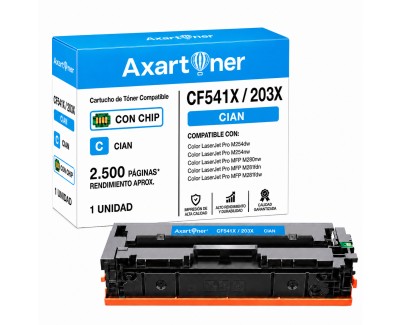 Compatible HP CF541X / CF541A Cyan Cartucho de Toner 203X / 203A para HP Color LaserJet Pro M254dnw M254dw M254nw / MFP M280nw M281fdn M281fdw M281fw