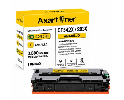 Compatible HP CF542X / CF542A Amarillo Cartucho de Toner 203X/ 203A para HP Color LaserJet Pro M254dnw M254dw M254nw / MFP M280nw M281fdn M281fdw M281fw