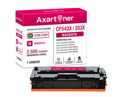 Compatible HP CF543X / CF543A Magenta Cartucho de Toner 203X / 203A para HP Color LaserJet Pro M254dnw M254dw M254nw / MFP M280nw M281fdn M281fdw M281fw