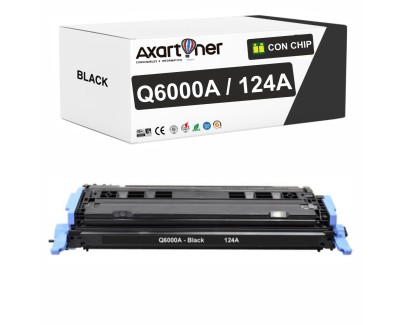 Compatible HP Q6000A / 124A Negro Cartucho de Toner para HP Color LaserJet 1600, 2600n, 2605, 2605dn, 2605dtn, CM1015, CM1015 MFP, CM1017, CM1017 MFP