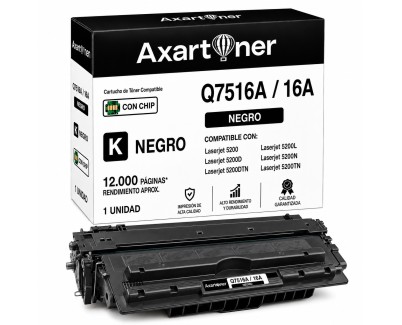 Compatible HP Q7516A / 16A Negro Cartucho de Toner para  HP LaserJet 5200