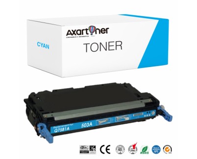 Compatible HP Q7581A / 503A Cyan Cartucho de Toner para HP Color LaserJet 3800, CP3505