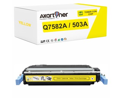 Compatible HP Q7582A / 503A Amarillo Cartucho de Toner para HP Color LaserJet 3800, 3800dn, 3800n, CP3505, CP3505dn, CP3505n
