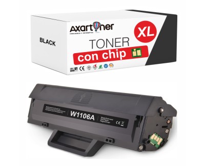 Compatible HP W1106A XL / 106A - CON CHIP - Negro Cartucho de Toner (Alta Capacidad) HP Laser 107a, 107w / MFP 135a, 135w, 137fnw