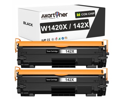 Compatible Pack x2 HP W1420A XL / 142XL - CON CHIP - Negro Cartucho de Toner (NO usar en impresoras que terminan en E) para HP LaserJet MFP M140w LaserJet M110w M110 M140 M140w M139w