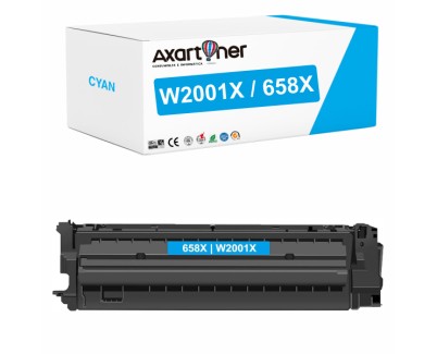 Compatible HP W2001X / W2001A Cyan Cartucho de Toner 658X / 658A para HP Color LaserJet Enterprise M751dn