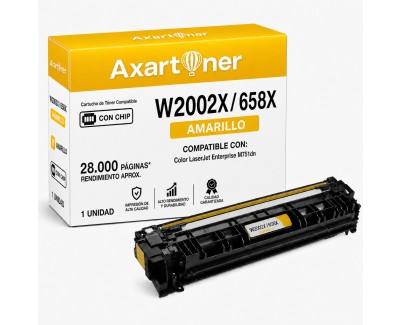 Compatible HP W2002X / W2002A Amarillo Cartucho de Toner 658X / 658A para HP Color LaserJet Enterprise M751dn