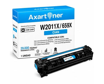 Compatible HP W2011X / W2011A Cyan Cartucho de Toner 659X / 659A para HP Color Laserjet Enterprise M856dn M856x MFP M776dn MFP Flow M776zs M776x M776z