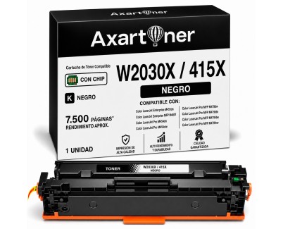 Compatible HP W2030X / 415X - CON CHIP - Negro Cartucho de Toner para HP Color LaserJet Pro M454dn M454dw M454nw MFP M479dw M479fdn M479fdw M479fnw Enterprise M455dn MFP M480f