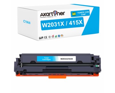 Compatible HP W2031X / 415X - CON CHIP - Cyan Cartucho de Toner para HP Color LaserJet Pro M454dn M454dw M454nw MFP M479dw M479fdn M479fdw M479fnw Enterprise M455dn MFP M480f