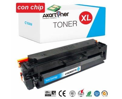 Compatible HP W2031X / 415X - CON CHIP - Cyan Cartucho de Toner  para HP Color LaserJet Pro MFP M454, M479