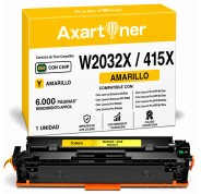 Compatible HP W2032X / 415X - CON CHIP - Amarillo Cartucho de Toner para HP Color LaserJet Pro M454dn M454dw M454nw MFP M479dw M479fdn M479fdw M479fnw Enterprise M455dn MFP M480f