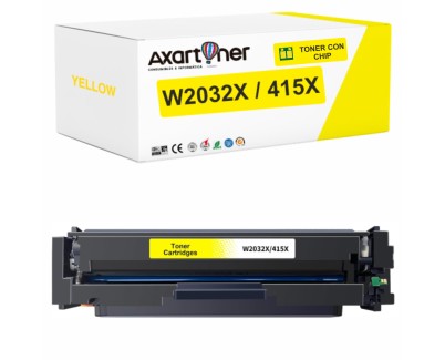 Compatible HP W2032X / 415X - CON CHIP - Amarillo Cartucho de Toner para HP Color LaserJet Pro M454dn M454dw M454nw MFP M479dw M479fdn M479fdw M479fnw Enterprise M455dn MFP M480f