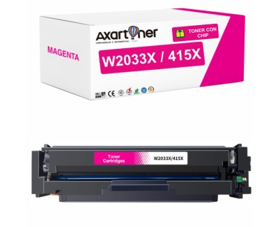 Compatible HP W2033X / 415X - CON CHIP - Magenta Cartucho de Toner para HP Color LaserJet Pro M454dn M454dw M454nw MFP M479dw M479fdn M479fdw M479fnw Enterprise M455dn MFP M480f