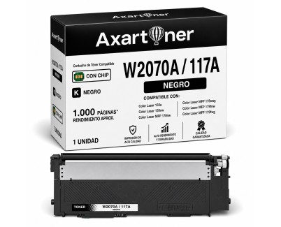 Compatible HP W2070A / 117A - CON CHIP - Negro Cartucho de Toner para HP Color Laser 150a, 150nw - MFP 178nw, 178nwg, 179fng, 179fnw, 179fwg