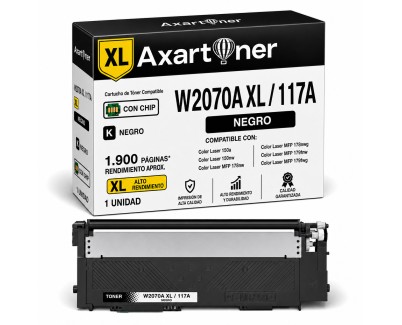Compatible HP W2070A XL / 117A XL - CON CHIP - Negro Cartucho de Toner para HP Color Laser 150a, 150nw - MFP 178nw, 178nwg, 179fng, 179fnw, 179fwg