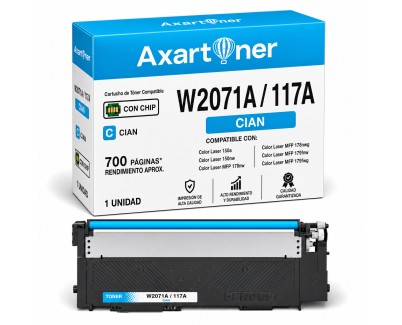 Compatible HP W2071A / 117A - CON CHIP - Cyan Cartucho de Toner para HP Color Laser 150a, 150nw - MFP 178nw, 178nwg, 179fng, 179fnw, 179fwg