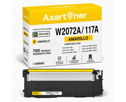 Compatible HP W2072A / 117A - CON CHIP - Amarillo Cartucho de Toner para HP Color Laser 150a, 150nw - MFP 178nw, 178nwg, 179fng, 179fnw, 179fwg