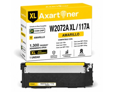 Compatible HP W2072A XL / 117A XL - CON CHIP - Amarillo Cartucho de Toner para HP Color Laser 150a, 150nw - MFP 178nw, 178nwg, 179fng, 179fnw, 179fwg