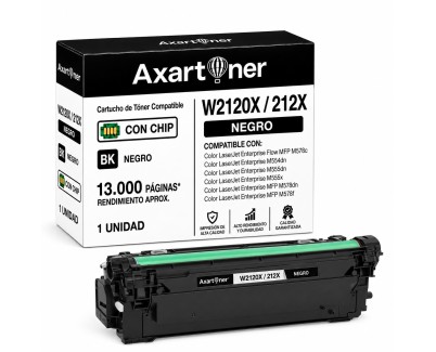 Compatible HP W2120X / 212X - CON CHIP - Negro Cartucho de Toner para HP Color LaserJet Enterprise Flow MFP M578c, Enterprise M554dn, M555dn, M555x, MFP M578dn, MFP M578f
