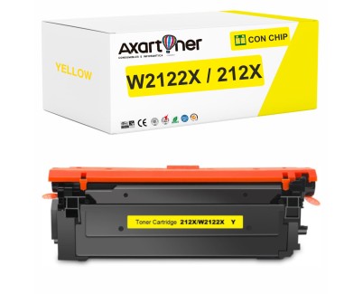 Compatible HP W2122X / 212X - CON CHIP - Amarillo Cartucho de Toner para HP Color LaserJet Enterprise Flow MFP M578c, Enterprise M554dn, M555dn, M555x, MFP M578dn, MFP M578f