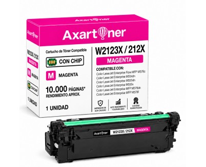 Compatible HP W2123X / 212X - CON CHIP - Magenta Cartucho de Toner para HP Color LaserJet Enterprise Flow MFP M578c, Enterprise M554dn, M555dn, M555x, MFP M578dn, MFP M578f