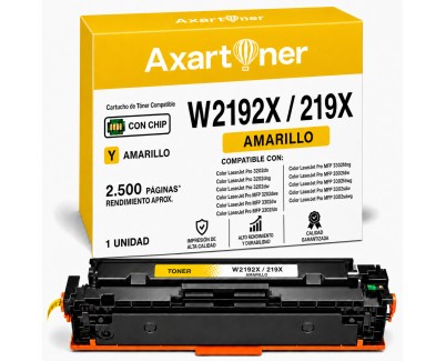 Compatible HP W2192X / 219X - CON CHIP - Amarillo Cartucho de Toner para HP Color LaserJet Pro 3202dw / MFP 3302fdng / MFP 3302fdwg / MFP 3302sdwg