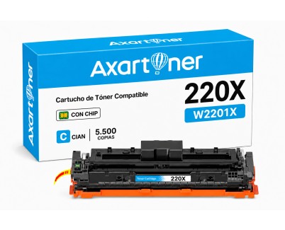 Compatible HP W2201X / 220X - con chip - Cyan Cartucho de Toner  para HP Color LaserJet Pro HP 4202dn, 4202dw, MFP 4302dw, MFP 4302fdn, MFP 4302fdw, MFP 4303dw, MFP 4303fdn, MFP 4303fdw