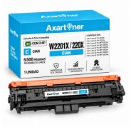 Compatible HP W2201X / 220X - con chip - Cyan Cartucho de Toner  para HP Color LaserJet Pro HP 4202dn, 4202dw, MFP 4302dw, MFP 4302fdn, MFP 4302fdw, MFP 4303dw, MFP 4303fdn, MFP 4303fdw