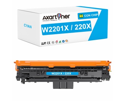 Compatible HP W2201X / 220X - con chip - Cyan Cartucho de Toner  para HP Color LaserJet Pro HP 4202dn, 4202dw, MFP 4302dw, MFP 4302fdn, MFP 4302fdw, MFP 4303dw, MFP 4303fdn, MFP 4303fdw