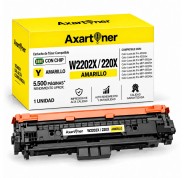 Compatible HP W2202X / 220X - con chip - Amarillo Cartucho de Toner  para HP Color LaserJet Pro HP 4202dn, 4202dw, MFP 4302dw, MFP 4302fdn, MFP 4302fdw, MFP 4303dw, MFP 4303fdn, MFP 4303fdw