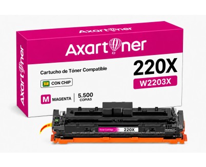 Compatible HP W2203X / 220X - con chip - Magenta Cartucho de Toner  para HP Color LaserJet Pro HP 4202dn, 4202dw, MFP 4302dw, MFP 4302fdn, MFP 4302fdw, MFP 4303dw, MFP 4303fdn, MFP 4303fdw