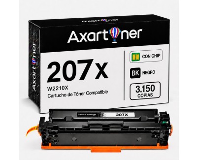 Compatible HP W2210X / W2210A - CON CHIP - Negro Cartucho de Toner 207X / 207A para HP Color LaserJet Pro M255dw, M255nw, MFP M282nw, MPF M283cdw, MFP M283fdn, MFP M283fdw