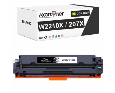 Compatible HP W2210X / W2210A - CON CHIP - Negro Cartucho de Toner 207X / 207A para HP Color LaserJet Pro M255dw, M255nw, MFP M282nw, MPF M283cdw, MFP M283fdn, MFP M283fdw