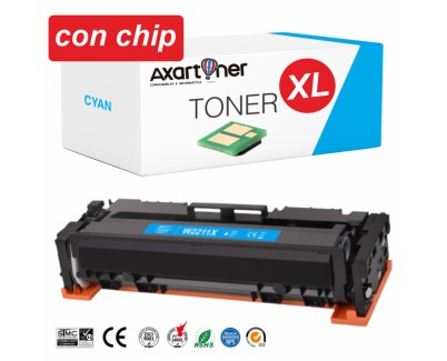 Compatible HP W2211X / W2211A - CON CHIP - Cyan Cartucho de Toner 207X / 207A para HP Color LaserJet Pro M255, MFP M282, MFP M283