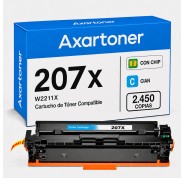 Compatible HP W2211X / W2211A - CON CHIP - Cyan Cartucho de Toner 207X / 207A para HP Color LaserJet Pro M255dw, M255nw, MFP M282nw, MPF M283cdw, MFP M283fdn, MFP M283fdw