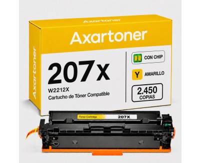 Compatible HP W2212X / W2212A - CON CHIP - Amarillo Cartucho de Toner 207X / 207A para HP Color LaserJet Pro M255dw, M255nw, MFP M282nw, MPF M283cdw, MFP M283fdn, MFP M283fdw