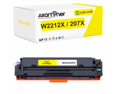 Compatible HP W2212X / W2212A - CON CHIP - Amarillo Cartucho de Toner 207X / 207A para HP Color LaserJet Pro M255dw, M255nw, MFP M282nw, MPF M283cdw, MFP M283fdn, MFP M283fdw