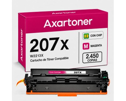 Compatible HP W2213X / W2213A - CON CHIP - Magenta Cartucho de Toner 207X / 207A para HP Color LaserJet Pro M255dw, M255nw, MFP M282nw, MPF M283cdw, MFP M283fdn, MFP M283fdw