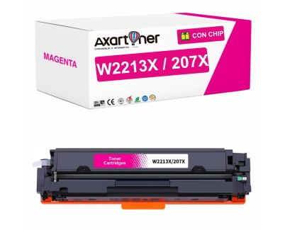 Compatible HP W2213X / W2213A - CON CHIP - Magenta Cartucho de Toner 207X / 207A para HP Color LaserJet Pro M255dw, M255nw, MFP M282nw, MPF M283cdw, MFP M283fdn, MFP M283fdw