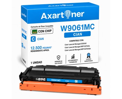 Compatible HP W9061MC XL Cyan Cartucho de Toner para HP Color LaserJet Managed E55040, MFP E57540